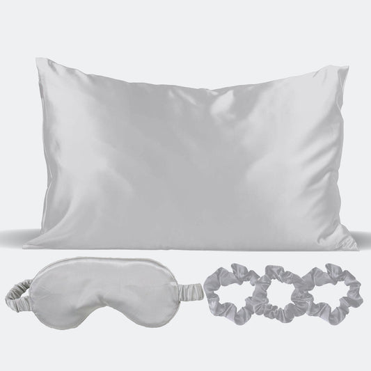 5-Piece: Satin Sleep Set - Silver