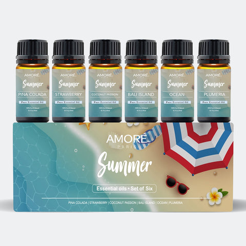 6-Pack: Summer Vibe Fresh Scented Aromatherapy Essential Oil Gift Set