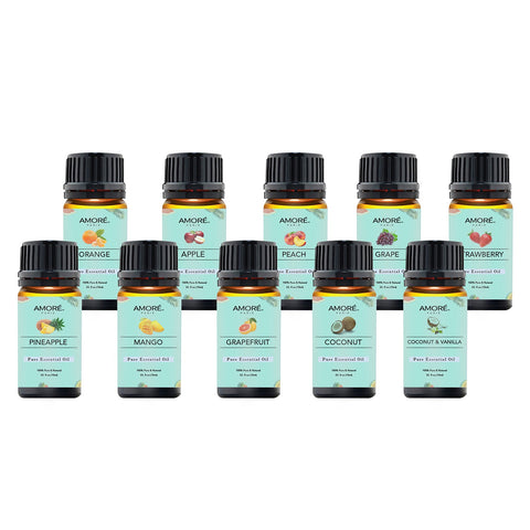 10-Pack: Fruity Fragrance Premium Aromatherapy Diffuser Oils Set for Candle & Soap Making