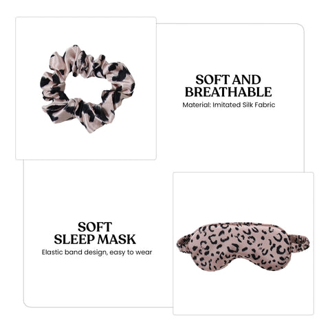 5-Piece: Satin Sleep Set - Leopard