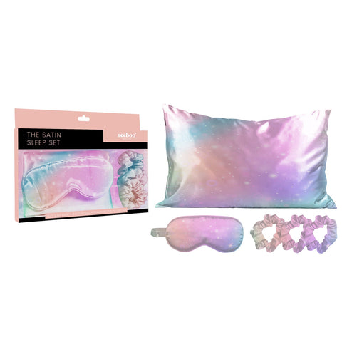 5-Piece: Satin Sleep Set - Unicorn Dreams